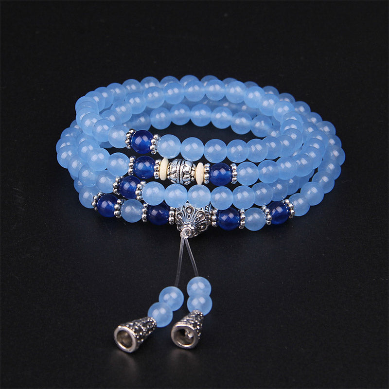 Nimara Ritual 108 Beads Blue Crystal Healing Bracelet Mala