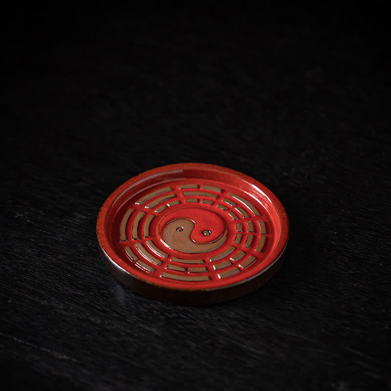 Nimara Ritual Small Treasure Bowl Lucky Bag Bagua Tray Healing Ceramic Stick Incense Burner Decoration