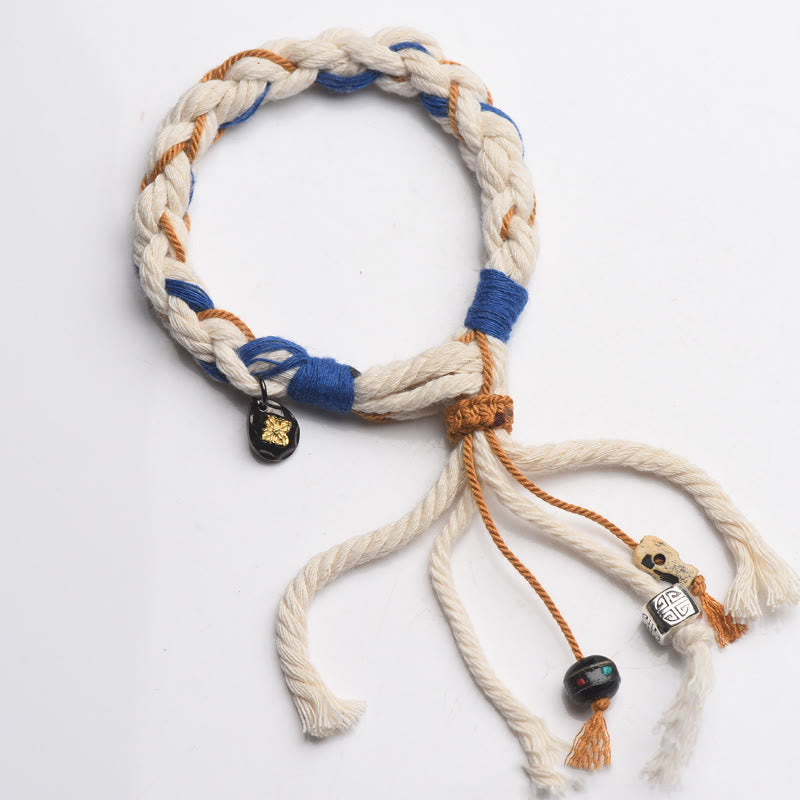 Nimara Ritual Tibet Zakiram Goddess of Wealth Thangka Handmade Luck Bracelet