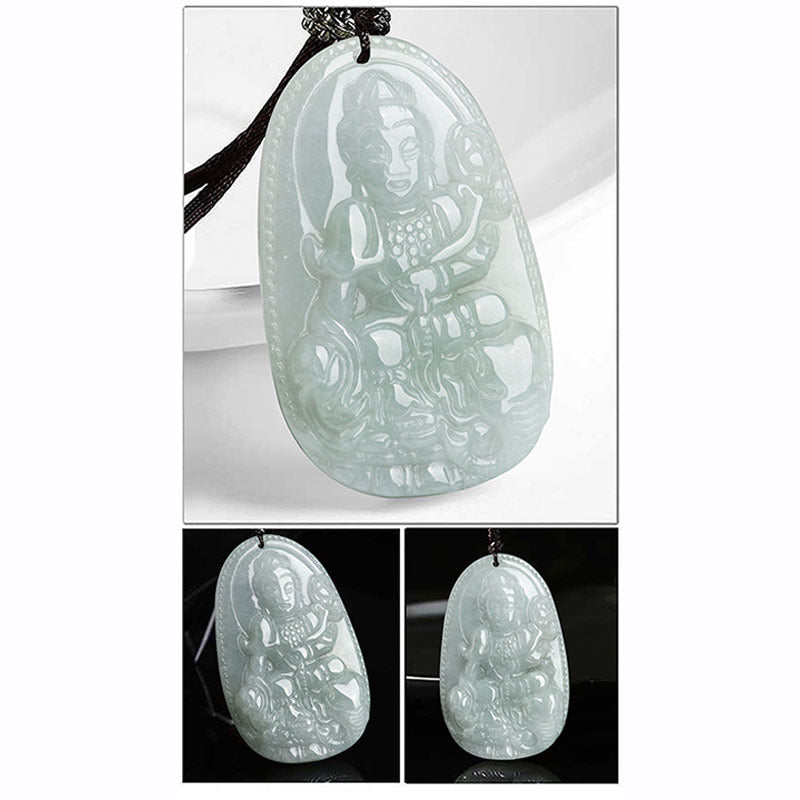 Nimara Ritual Chinese Zodiac Natal Buddha Jade Wealth Prosperity Necklace Pendant