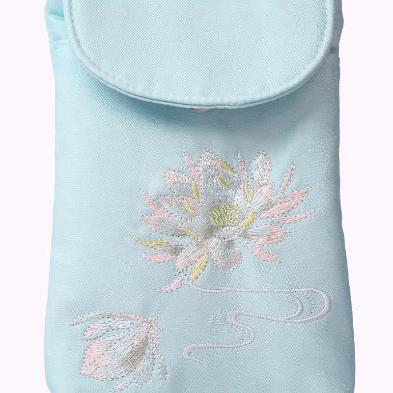 Nimara Ritual Small Embroidered Flowers Crossbody Bag Shoulder Bag Double Layer Cellphone Bag