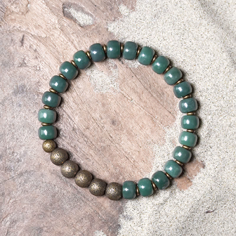 Nimara Ritual Tibetan Cyan Bodhi Seed Copper Success Bracelet