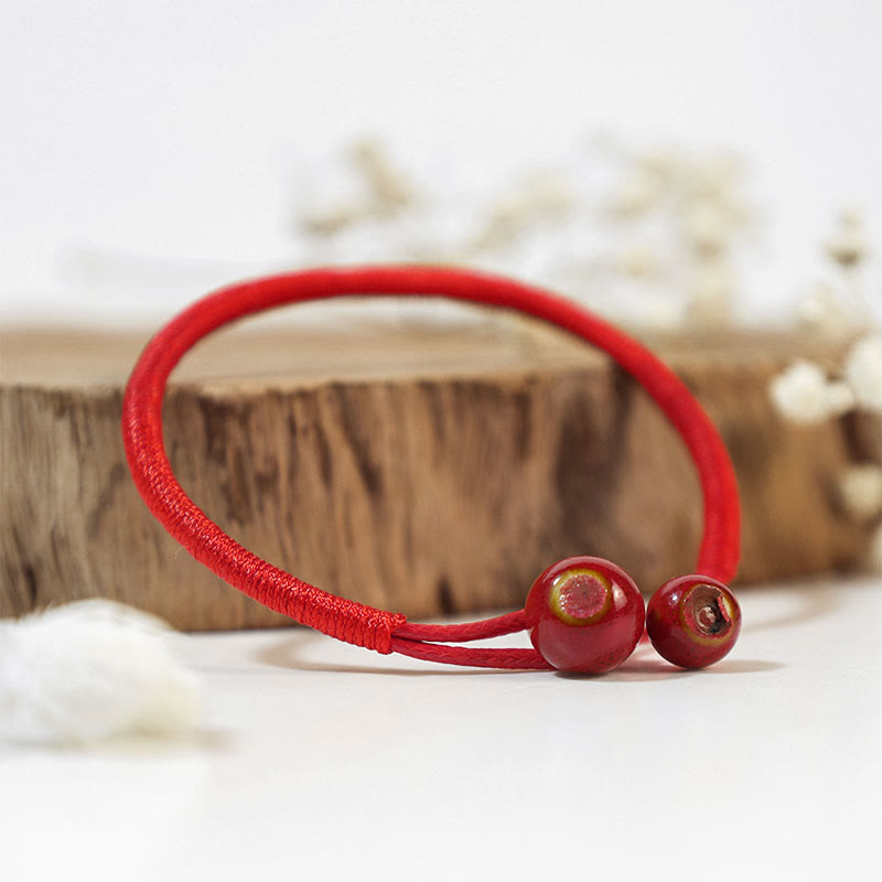 Nimara Ritual FengShui Lucky Red String Ceramic Bracelet
