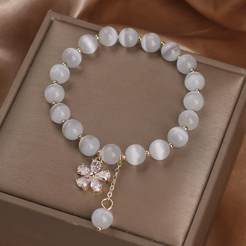 Nimara Ritual Cat's Eye Flower Charm Peace Support Bracelet