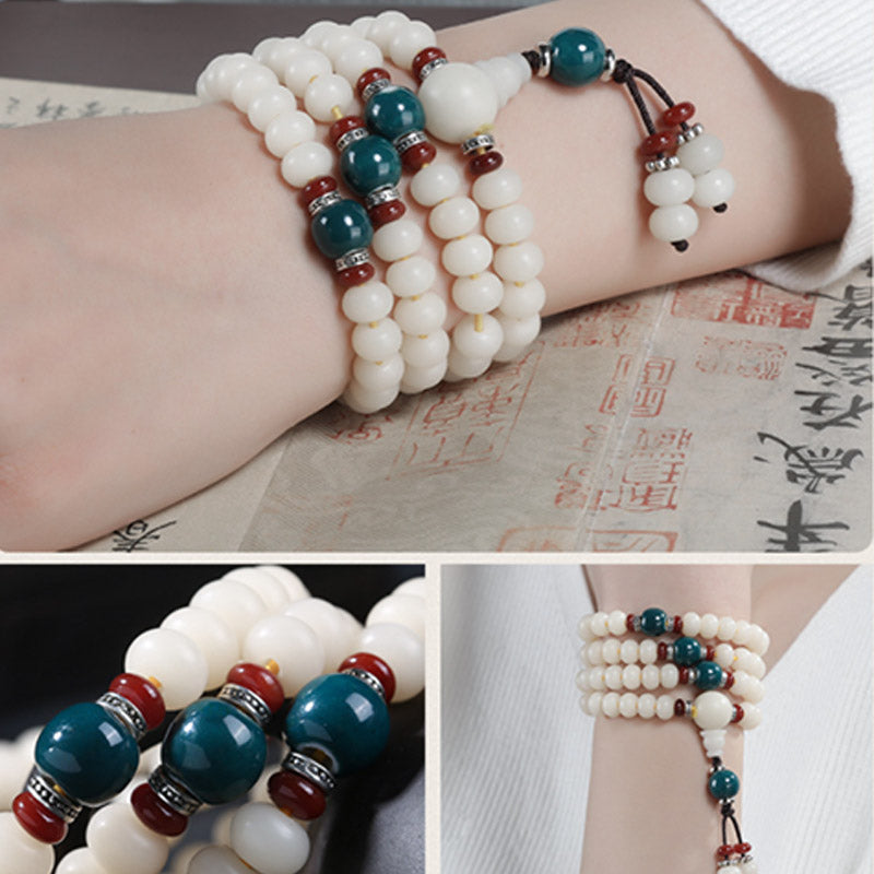 Nimara Ritual Bodhi Seed Bead Lotus Blessing Charm Bracelet