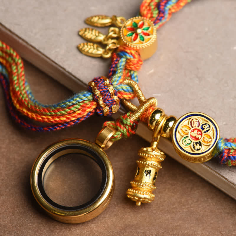 Nimara Ritual Tibetan Om Mani Padme Hum Dreamcatcher Luck Colorful Reincarnation Knot String Bracelet