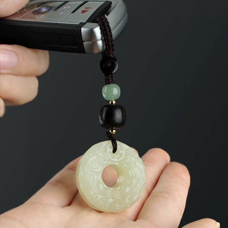 Nimara Ritual PiXiu Jade Peace Buckle Abundance Wealth Key Chain