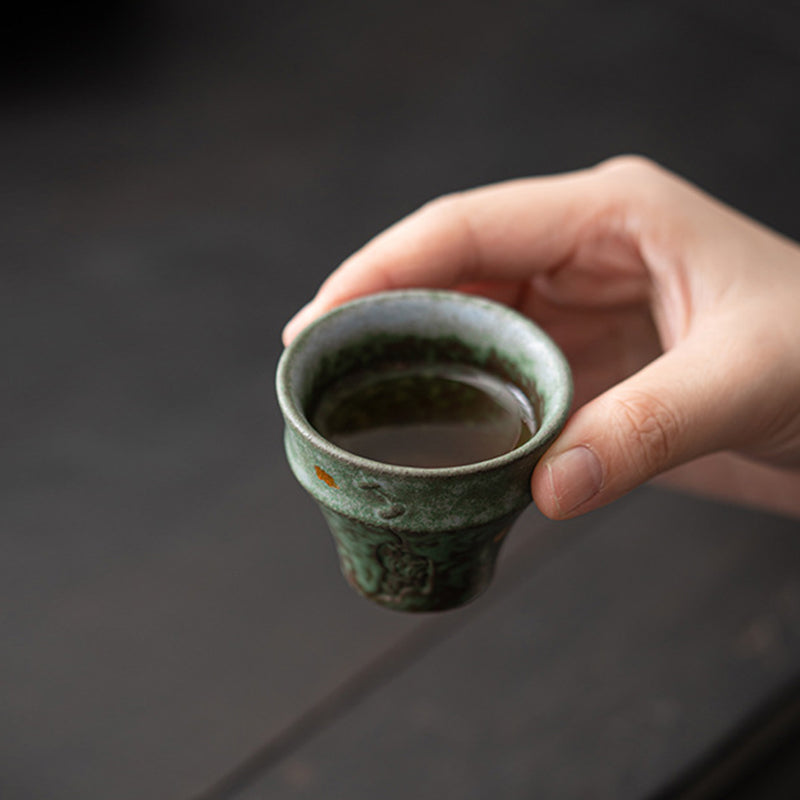 Nimara Ritual Small Vintage Style Ceramic Teacup Kung Fu Tea Cup 50ml