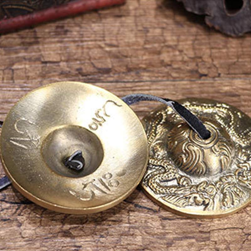 Nimara Ritual Tibetan Tingsha Bell Six True Words Dragon Copper Balance Decoration With Bag
