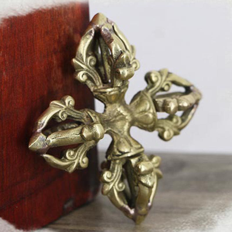 Nimara Ritual Nepal Handmade 5 Prong Double Dorje Copper Strength Vajra