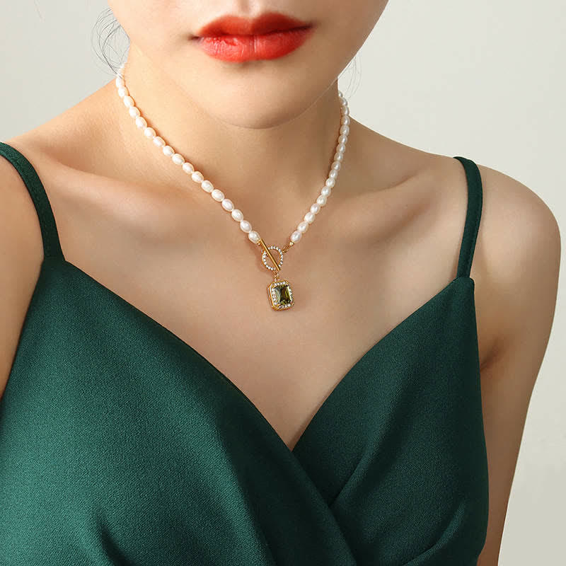 Nimara Ritual Pearl Zircon Wealth Charm Necklace Pendant