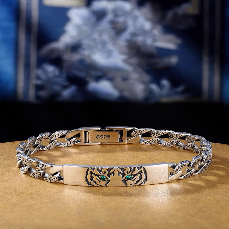 Nimara Ritual Tiger Tang Dynasty Flower Design Copper Luck Chain Bracelet
