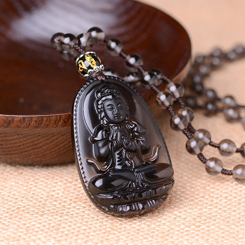 Nimara Ritual Chinese Zodiac Obsidian Protection Necklace