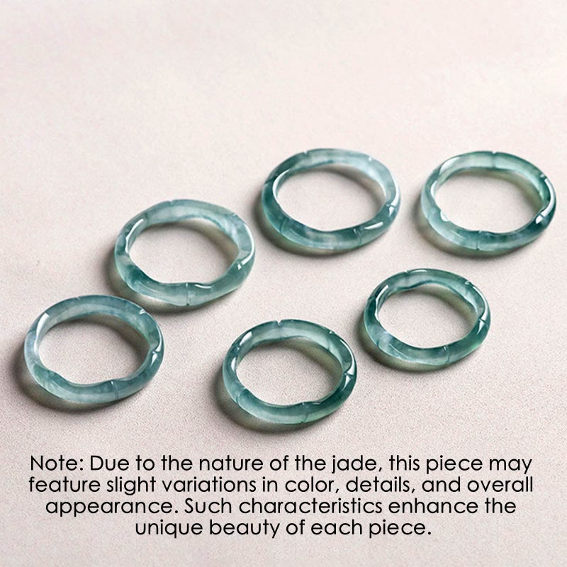Nimara Ritual Natural Jade Bamboo Prosperity Abundance Ring