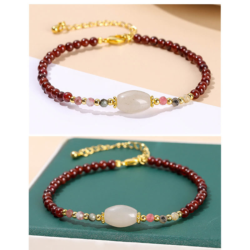 Nimara Ritual Garnet Jade Tourmaline Bead Passion Bracelet