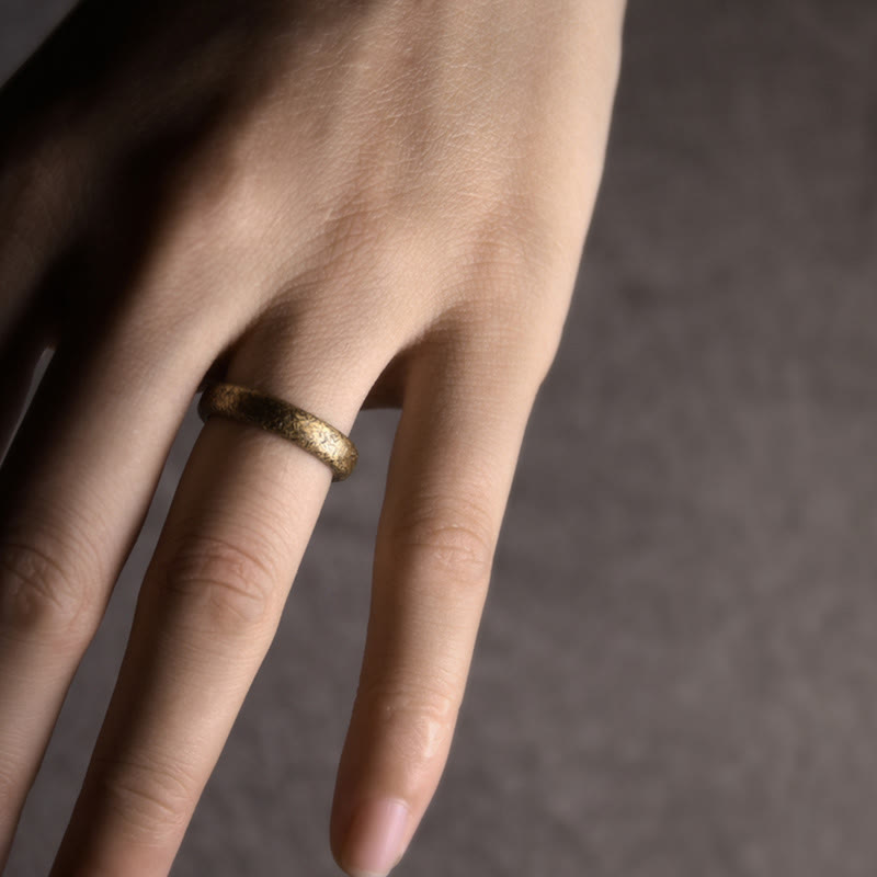 Nimara Ritual Tibetan Vintage Texture Design Copper Luck Couple Ring