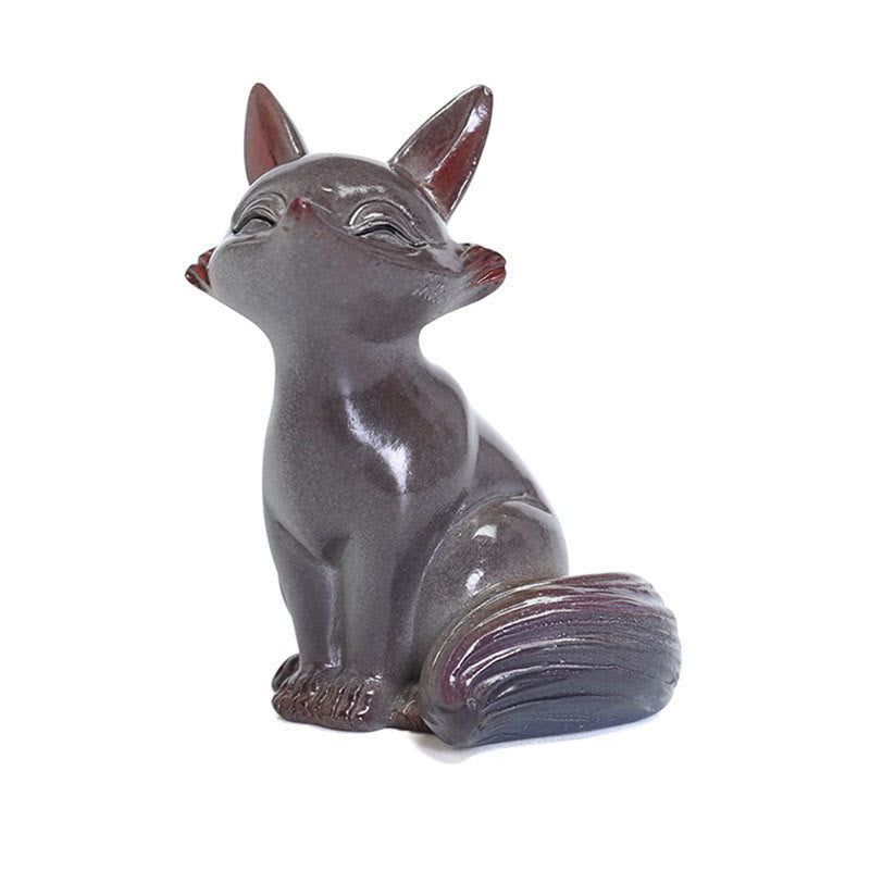 Nimara Ritual Color Changing Small Cute Fox Tea Pet Resin Home Figurine Decoration