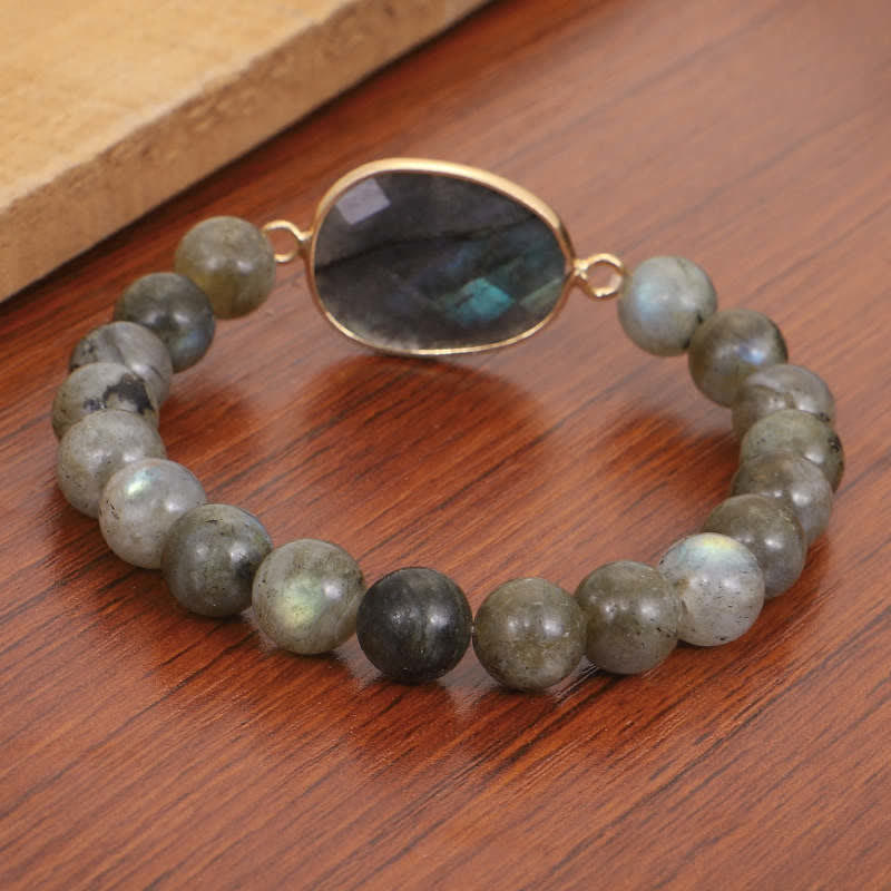 Nimara Ritual Natural Labradorite Moonstone Support Healing Beaded Bracelet