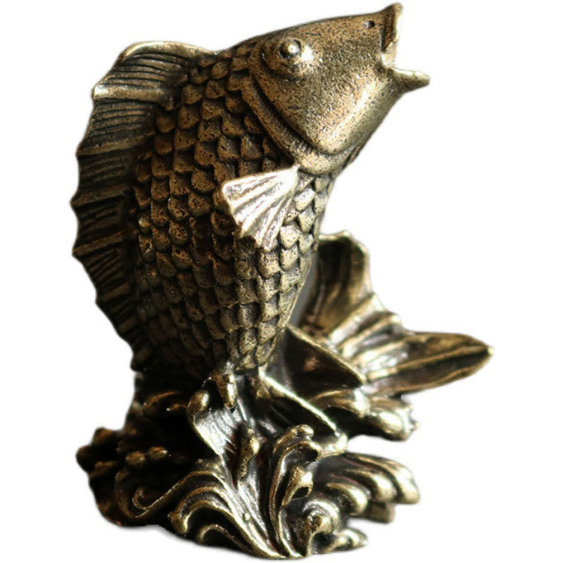 Nimara Ritual Handmade Small Koi Fish Copper Wealth Home Decoration