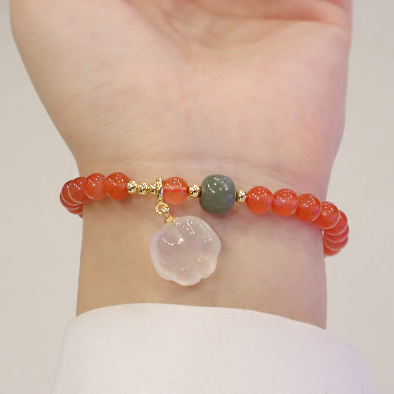 Nimara Ritual Red Agate Chalcedony Cat Paw Jade Confidence Bracelet