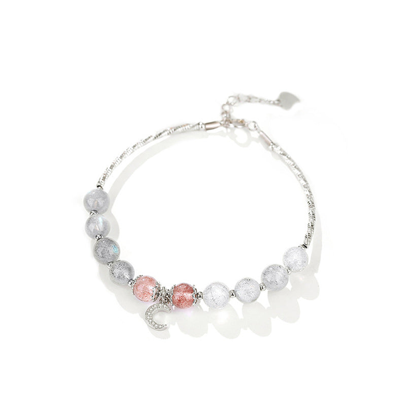 Nimara Ritual Strawberry Quartz Moonstone Luck Moon Charm Bracelet