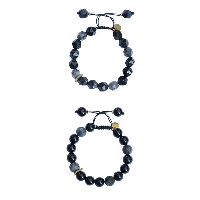 Nimara Ritual Black Obsidian Black Glitter Stone Purification Bracelet