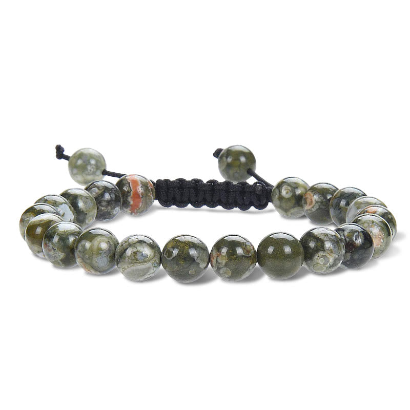 Nimara Ritual Natural Healing Power Gemstone Crystal Beads Unisex Adjustable Macrame Bracelet