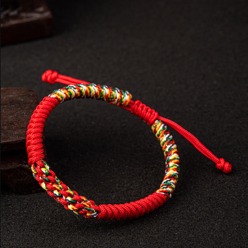 Nimara Ritual Tibetan Handmade Colorful King Kong Knot Luck Braid String Bracelet