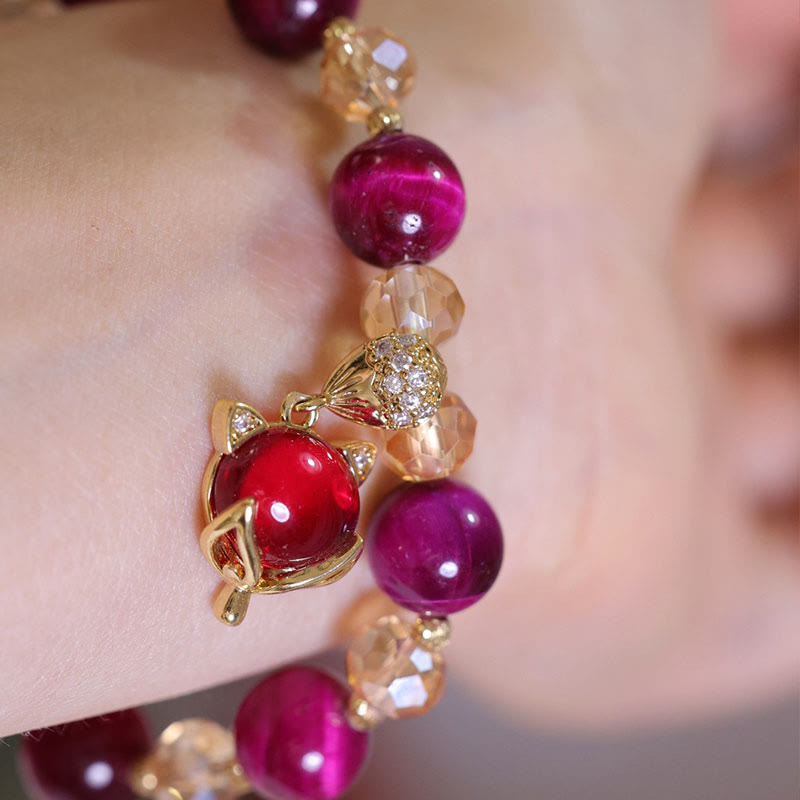 Nimara Ritual Red Tiger Eye PiXiu Fox Protection Self Confidence Bracelet