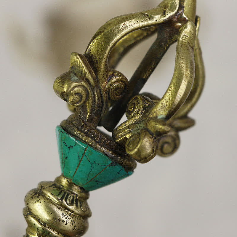 Nimara Ritual Tibetan Five Prong Vajra Dorje Handcrafted Nepal Spiritual Power Copper Decoration