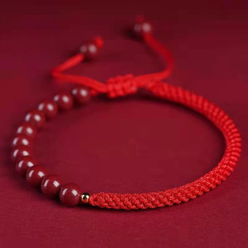 Nimara Ritual Natural Cinnabar King Kong Knot Blessing String Bracelet