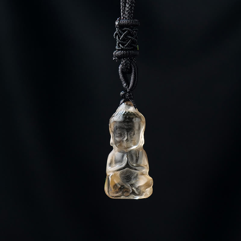 Nimara Ritual Various Crystal Amethyst Pink Crystal White Crystal Citrine Buddha Carved Spiritual Healing Necklace Pendant Decoration