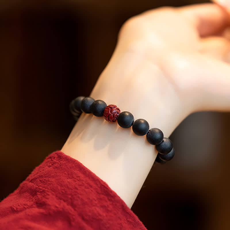Nimara Ritual Tibetan Cypress Cinnabar Lotus Healing Bracelet