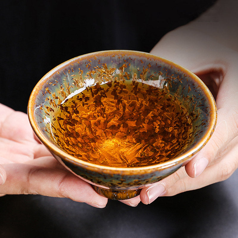 Nimara Ritual Colorful Brown Ceramic Teacup Kung Fu Tea Cup Bowl