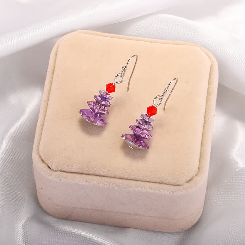 Nimara Ritual Various Crystals Christmas Tree Amethyst Peace Healing Drop Earrings