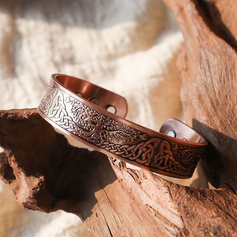 Nimara Ritual Lucky Tree Of Life Balance Magnetic Adjustable Cuff Bracelet Bangle