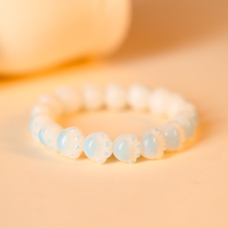 Nimara Ritual Natural Bodhi Seed Lovely Paw Lucky Cat Paw Peace Bracelet