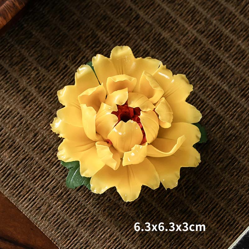 Nimara Ritual Tibetan Lotus Blessing Ceramic Stick Incense Burner Decoration