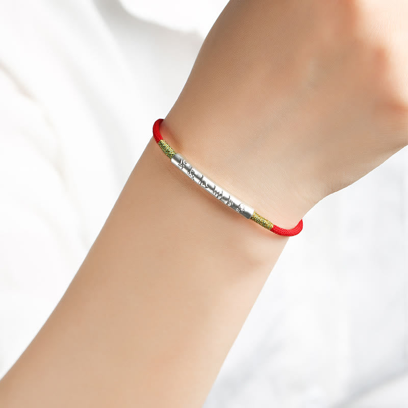 Nimara Ritual Tibetan Buddhist Handmade Mani Mantra Lucky Red String Bracelet