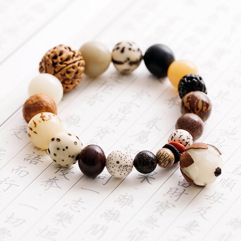 Nimara Ritual Bodhi Seed Lotus Wisdom Peace Wrist Mala Bracelet