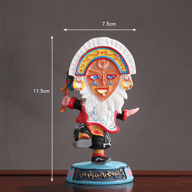 Nimara Ritual Tibetan Opera Face Mask Puppet Home Office Car Decoration Ornament