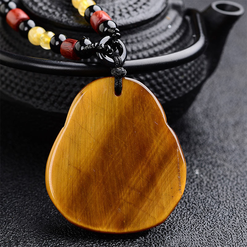 Nimara Ritual Tiger's Eye Laughing Buddha Blessing Necklace