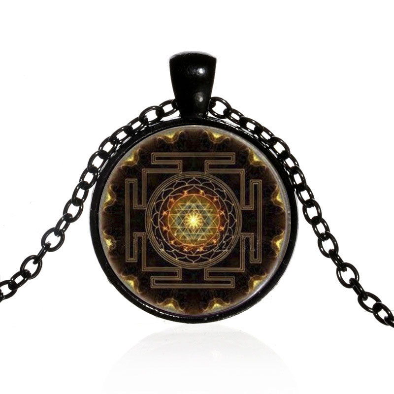 Nimara Ritual Sacred Sri Yantra Time Gemstone Necklace