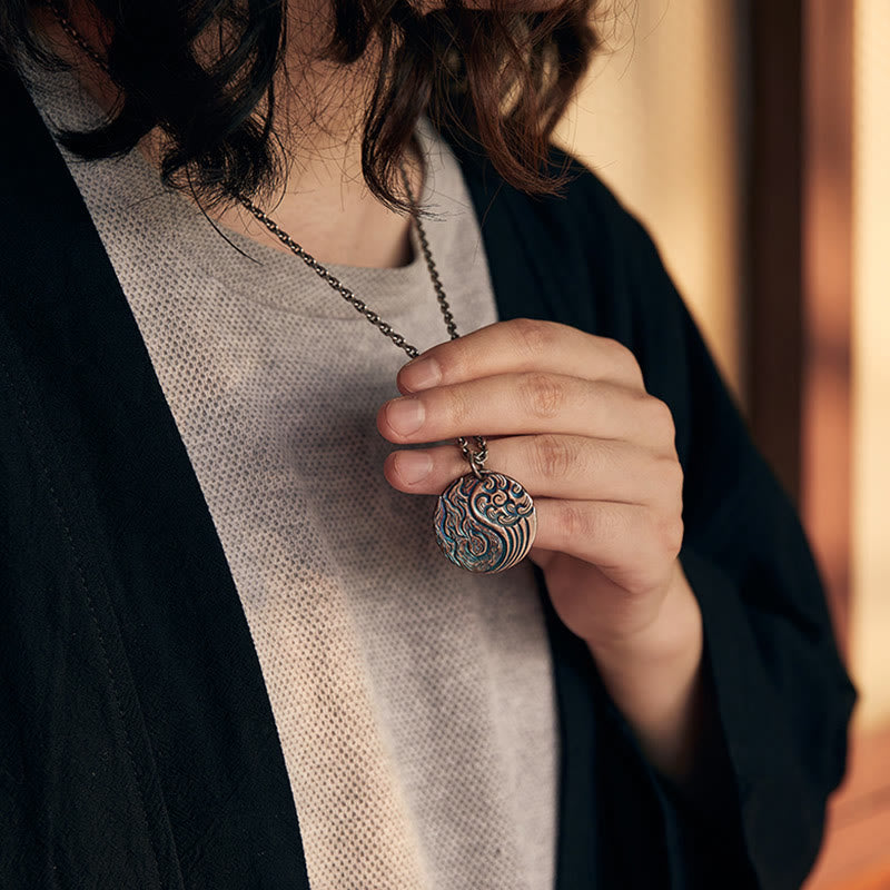 Nimara Ritual 990 Sterling Silver Yin Yang Water and Fire Balance Necklace Pendant