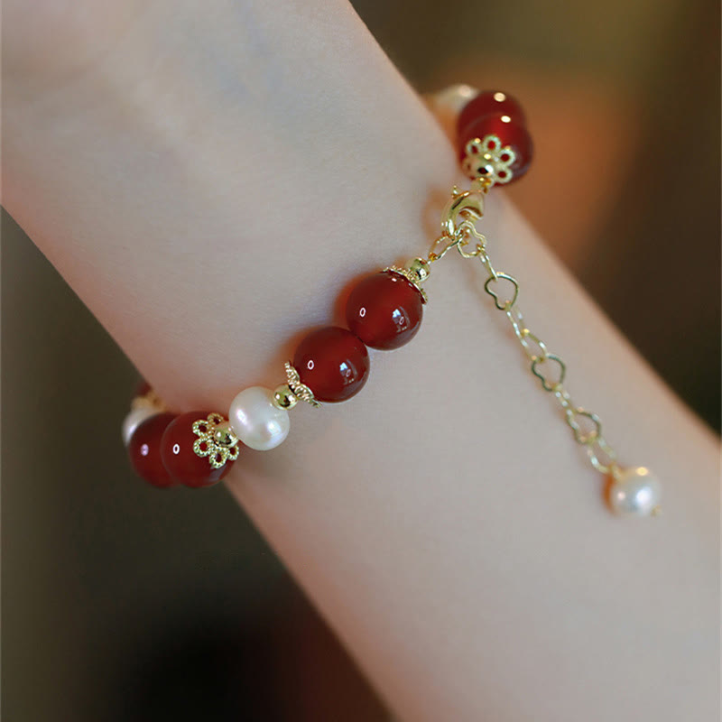 Nimara Ritual Red Agate Pearl Confidence Self-acceptance Bracelet