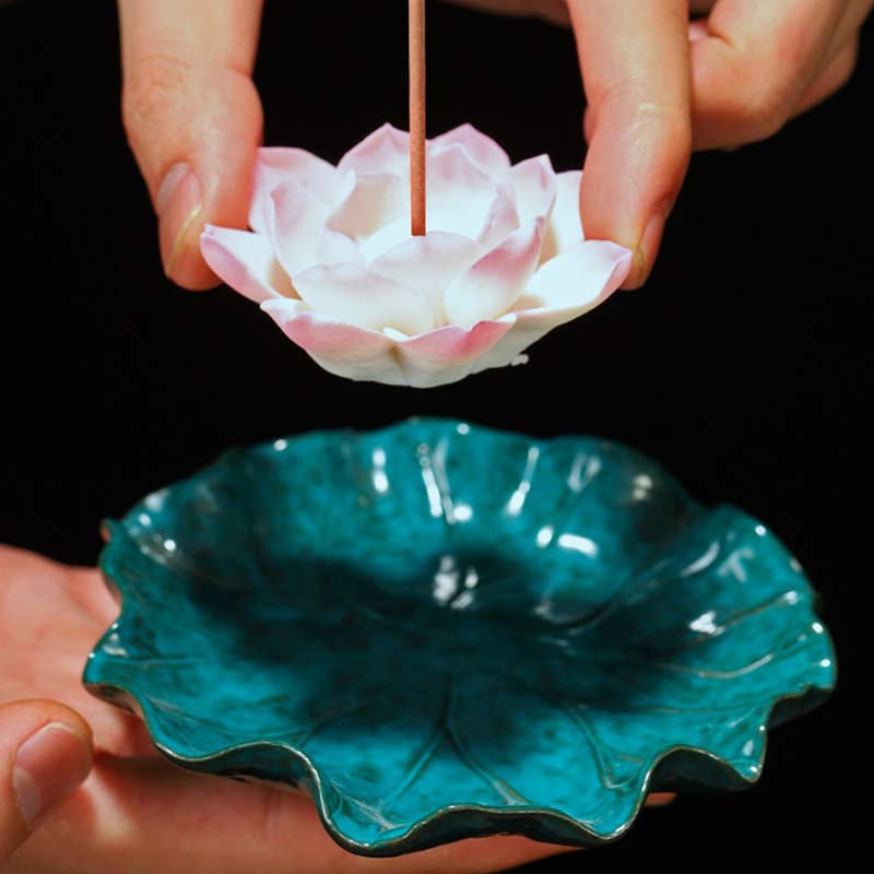 Nimara Ritual Tibetan Lotus Blessing Incense Burner Decoration