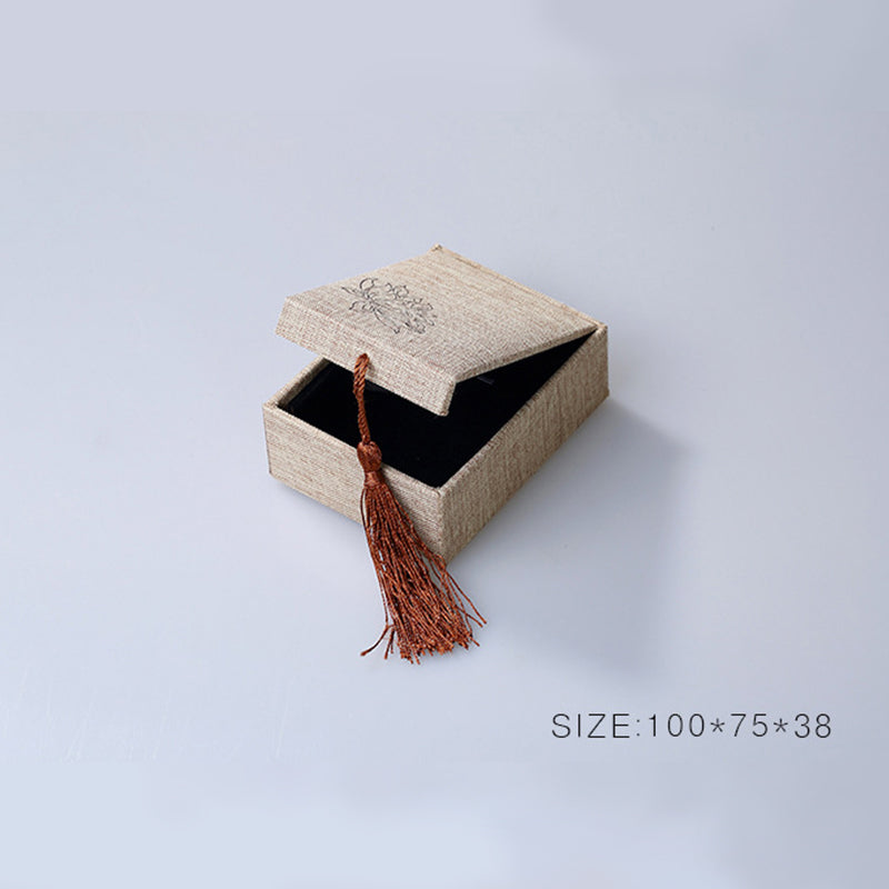 Nimara Ritual Lotus Pattern Jewelry Storage Box Gift Box Tassels