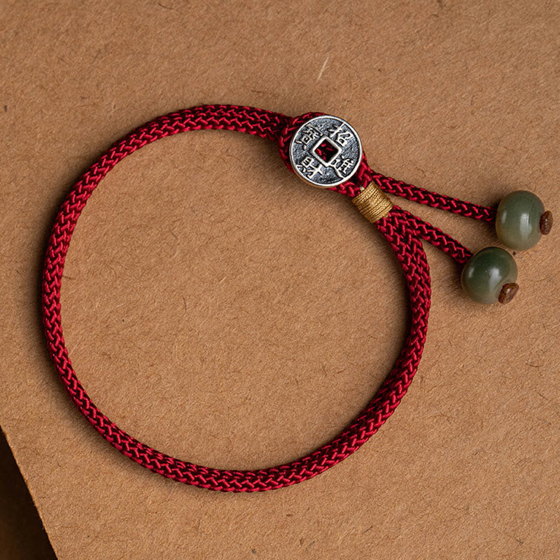 Nimara Ritual 925 Sterling Silver Handmade Chinese Zodiac Natal Buddha Cyan Bodhi Seed Protection Braided Red String Bracelet