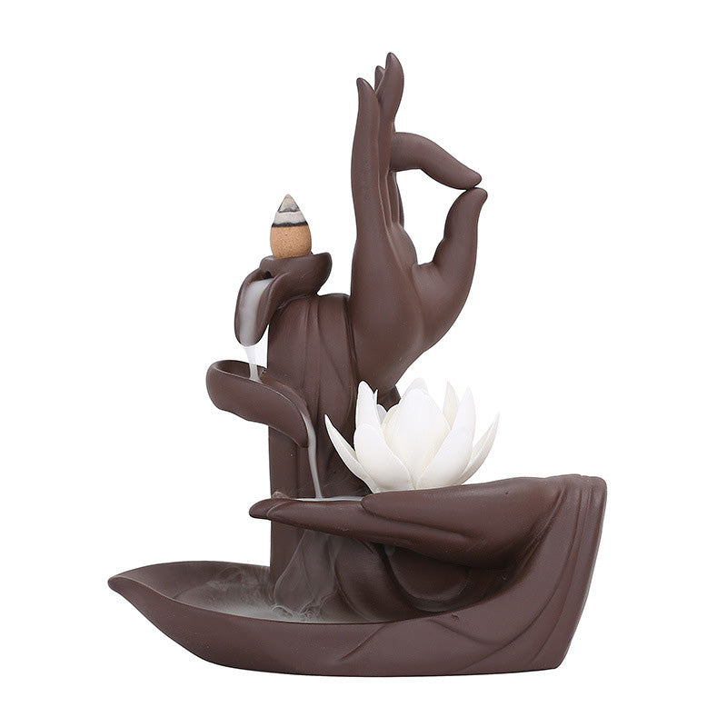 Nimara Ritual Tibetan Lotus Blessing Incense Burner Decoration