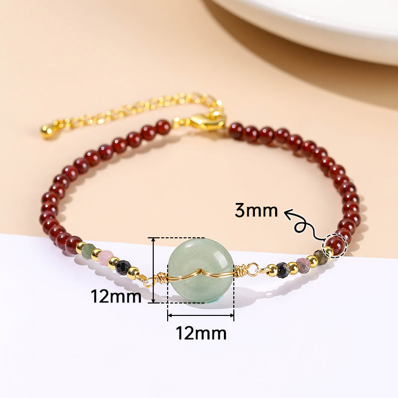 Nimara Ritual Natural Garnet Peace Buckle Bead Calm Bracelet